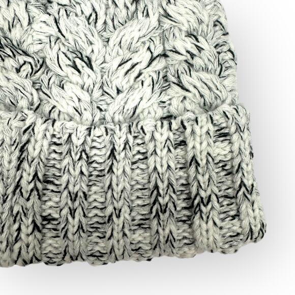 C.C Beanie NWT Cable Knit Cuffed Beanie Adult One Size White/Black Winter Hat - Picture 4 of 7